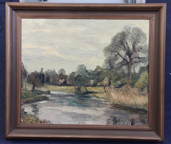 § Ronald Ossory Dunlop (1874-1973) River landscape 20 x 24in.